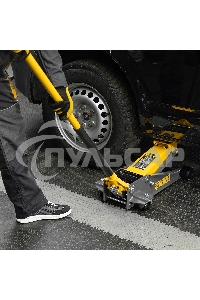 Домкрат гидравлический подкатной Denzel 3 т, 125-470 мм, быстрый подъем, проф. 51260