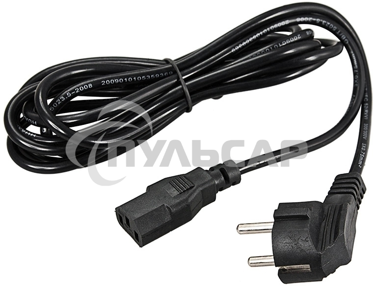 Шнур сетевой, евровилка угловая - евроразъем С13, кабель 3x0,75 мм², длина 1,8 метра (PE пакет) Rexant