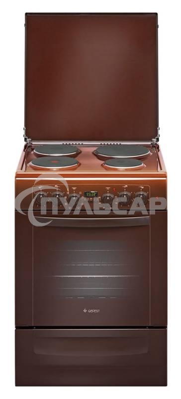 Плита электрическая Gefest 6140-03 0001 коричневый, конфорок 4 электрических, духовка 55 л, 60 см x 85 см x 60 см