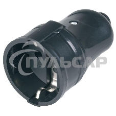 Розетка Iek ERP10-16-01-K02 РПп10-02-Ст разборная прямая с з/к 16А черная