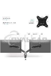 Кронштейн для 2 мониторов ONKRON G200 для монитора 13