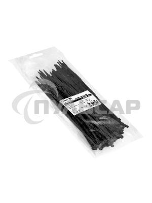 Стяжка (хомут) нейлоновая ExeGate CV66-200x4.8B (нейлон 6.6, 200x4.8мм, неоткрывающаяся, halogen free, -40°C - +85°C, черная, 100 шт)