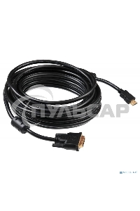 Кабель Buro HDMI-19M-DVI-D-10m 24M/19M 10м позол/ферритовые кольца