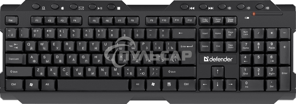 Клавиатура беспроводная Defender Element HB-195 RU USB черный