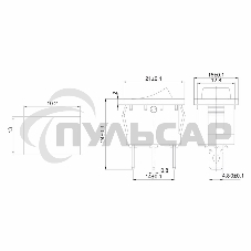 Выключатель клавишный Rexant 12V 15А (3с) ON-OFF зеленый с подсветкой Mini