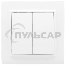 Выключатель 2-клавишный СП,10А, белый EKF Basic Минск