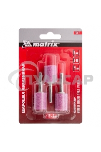 Шарошка абразивная, цилиндр, 19 x 25 мм, хвостовик 6 мм, F46, 3шт. Matrix