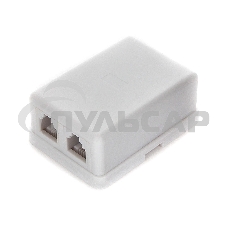 Розетка телефонная TA-102 RJ-11 (6P4C) внешняя 2 порта, белая
