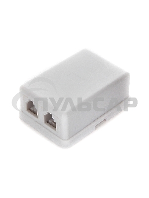 Розетка телефонная TA-102 RJ-11 (6P4C) внешняя 2 порта, белая