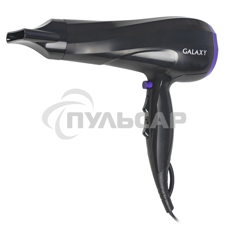 Фен для волос Galaxy Line GL 4332, черный, 2000 Вт, 2 скорости потока воздуха, 3 температурных режима, функция 