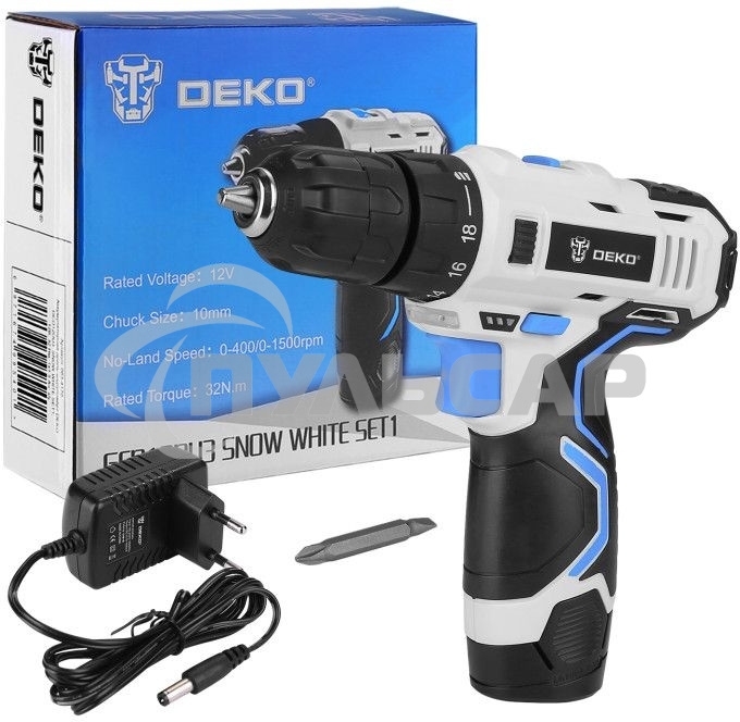 Дрель-шуруповерт Deko GCD12DU3, Аккумуляторная, 12В, 1 АКБ