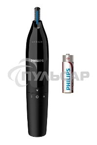 Триммер для носа и ушей Philips, черный, пластик, батарейка АА в комплекте