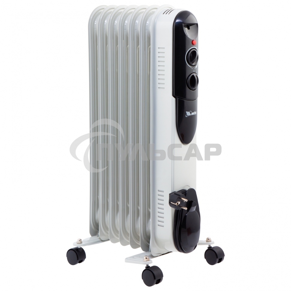 Обогреватель масляный MTX OCH-1500, белый, 1500 Вт, 15 м2, термостат