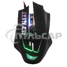 Мышь проводная Qumo Dragon War Red Alert черный, 2400 dpi, USB, кнопки - 7