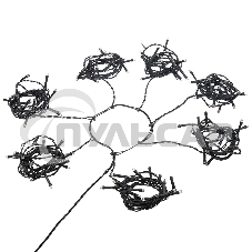 Елочная гирлянда с кольцом Neon-night, 7 нитей по 1,8 метра, цвет диодов мультиколор, не соединяется