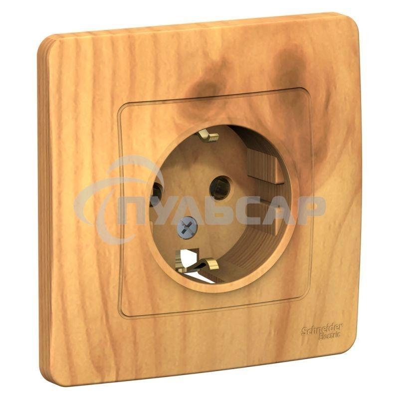 Розетка СП BLANCA 16А 250В без шторок с заземл. ясень SchE BLNRS001015