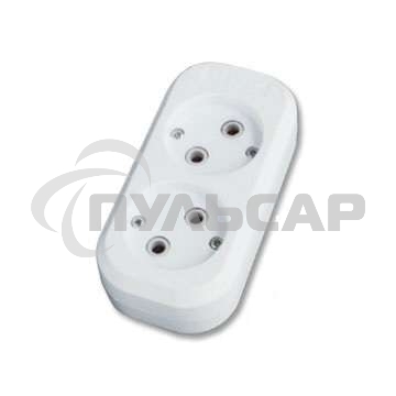 Колодка удлинителя 2-м АВС-пл. без заземл. UNIVersal E202