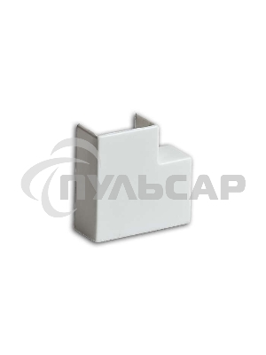 Угол плоский (поворот на 90град.) 16х16 бел. Рувинил ПВР-16х16