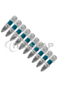 Набор бит GROSS РZ2x25, сталь S2, 10шт 11340