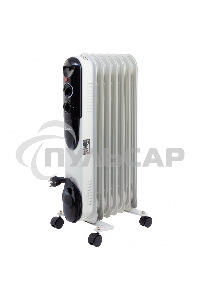 Обогреватель масляный MTX OCH-1500, белый, 1500 Вт, 15 м2, термостат