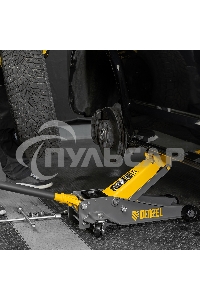 Домкрат гидравлический подкатной Denzel 3 т, 125-470 мм, быстрый подъем, проф. 51260