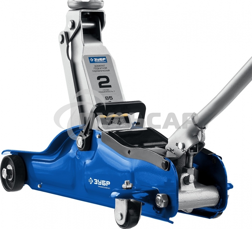 Домкрат ЗУБР 43056-2-Kгидравлический подкатной t35 2т 85-330мм в кейсе профессионал