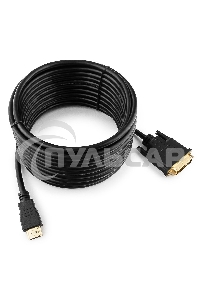 Кабель HDMI-DVI Cablexpert CC-HDMI-DVI-7.5MC, 19M/19M, single link, медь, позол.разъемы, экран, 7.5м, черный, пакет