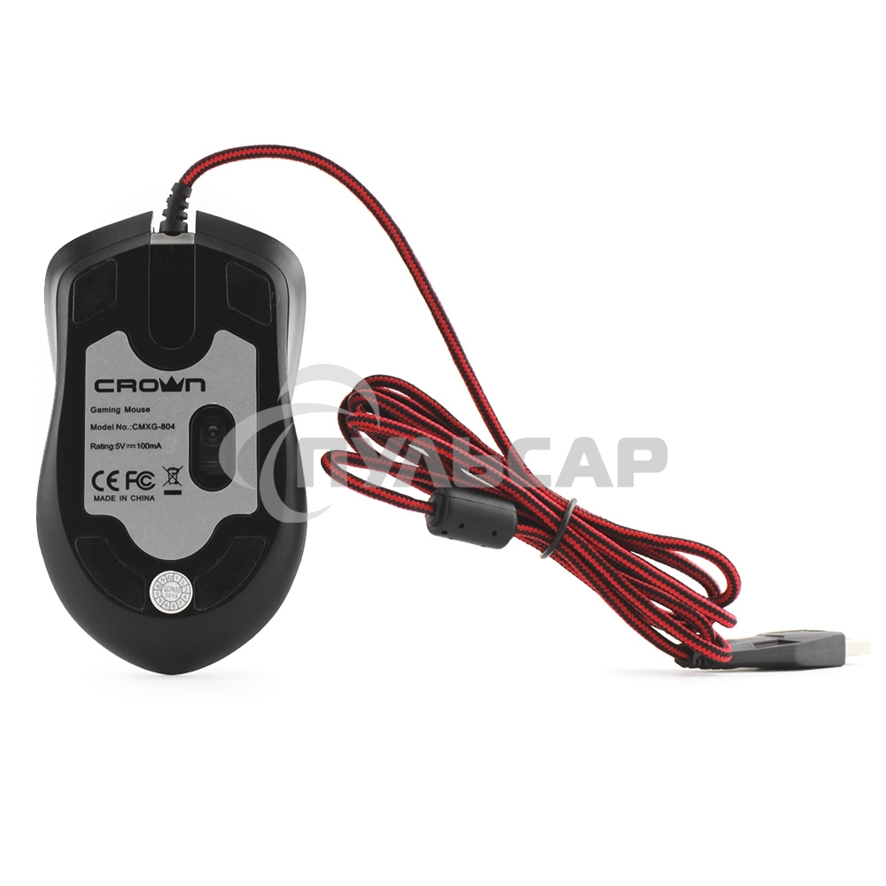 Мышь проводная Crown Gaming CMXG-804 черный, 2000 dpi, USB, кнопки - 9