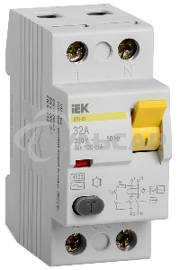 Выключатель дифференциального тока (УЗО) 2п 32А 100мА тип AC ВД1-63 ИЭК MDV10-2-032-100