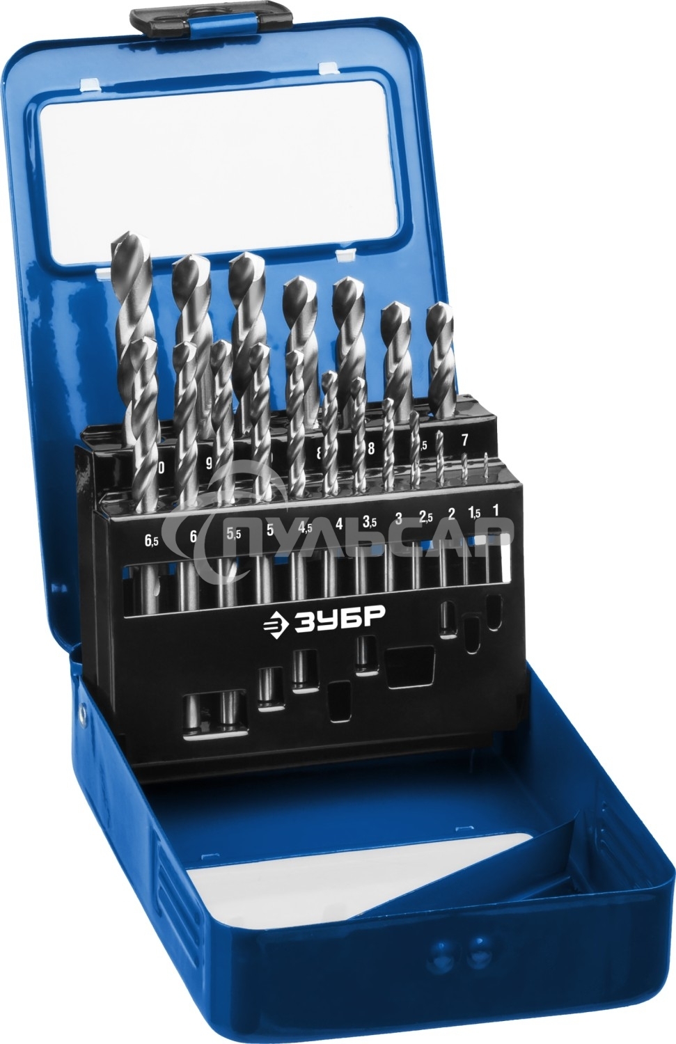 Набор сверл по металлу, ЗУБР ПРОФ-А 19шт(1-10мм), сталь Р6М5, класс А, мет.бокс