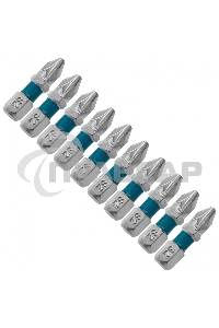 Набор бит GROSS РZ2x25, сталь S2, 10шт 11340