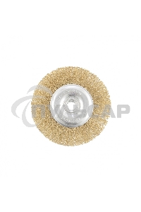 Щетка Matrix для УШМ, 125 мм, М14, плоская, латунированная витая проволока