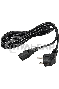 Шнур сетевой, евровилка угловая - евроразъем С13, кабель 3x0,75 мм², длина 3 метра (PVC пакет) Rexant