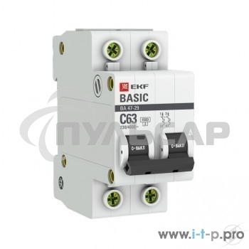 Выключатель автоматический EKF mcb4729-2-25C 2P 25А (C) 4,5кА ВА 47-29 EKF Basic