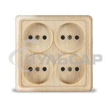 Розетка 4-м ОП Олимп без заземл. квадрат сосна UNIVersal 1176