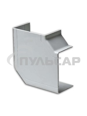 Угол плоский (поворот на 90град.) 100х60 бел. Рувинил ПВР-100х60