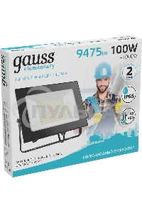 Прожектор уличный Gauss Elementary светодиодный 100Вт корп.алюм.черный