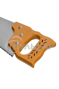 Ножовка по дереву Sparta 500 мм, 7-8 ТРI, каленый зуб, линейка, деревянная рукоятка