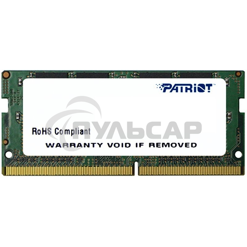 Оперативная память Patriot Signature, DDR4, 16Gb (1x16 Gb), 2400 MHz, CL17, SO-DIMM