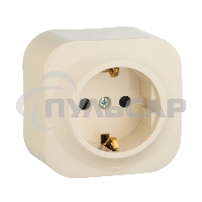 Розетка с заземлением с защитными шторками Legrand 782250 (Слоновая кость)