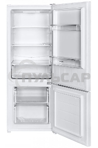 Холодильник Maunfeld MFF144SFW белый глянц. двухкамерный 154/52л морозилка снизу, ручная разморозка