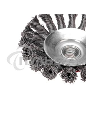 Щетка коническая для УШМ плетеные пучки стальной проволоки 100 М14 Kranz