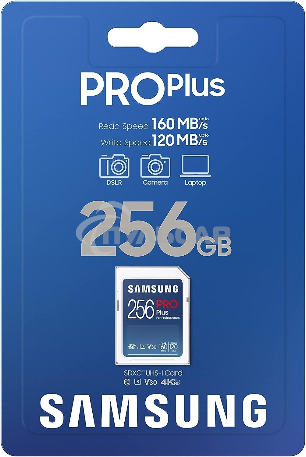 Флеш карта SDXC 256GB Samsung PRO Plus Class 10, A2, V30, UHS-I (U3), W 130 МБ/с, R 180 МБ/с, <MB-SD256S/EU>