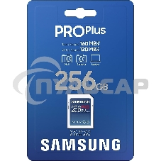 Флеш карта SDXC 256GB Samsung PRO Plus Class 10, A2, V30, UHS-I (U3), W 130 МБ/с, R 180 МБ/с, <MB-SD256S/EU>