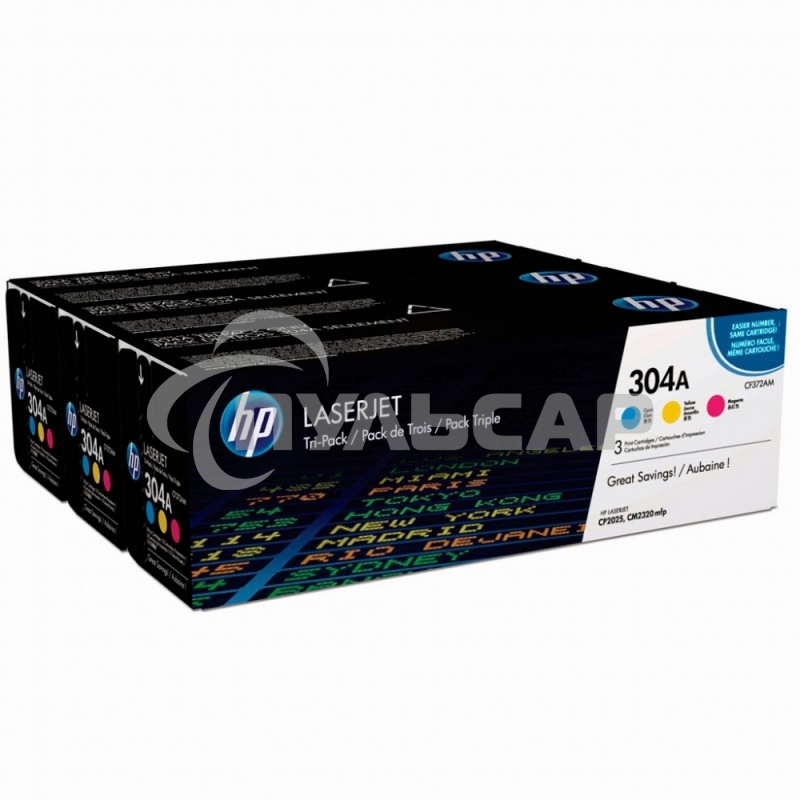 Картридж лазерный комплект HP CF372AM голубой/пурпурный/желтый для Color Laser Jet CP2025, CM2320mfp (3 х 2800)