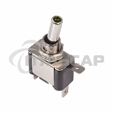 Тумблер 12V 25А (3c) ON-OFF однополюсныйс зеленой LED подсветкойRexant