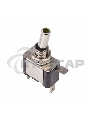 Тумблер 12V 25А (3c) ON-OFF однополюсныйс зеленой LED подсветкойRexant