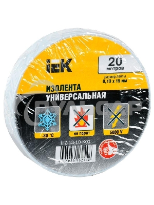 Изолента Iek UIZ-13-10-K01 0,13х15 мм белая 20 метров ИЭК