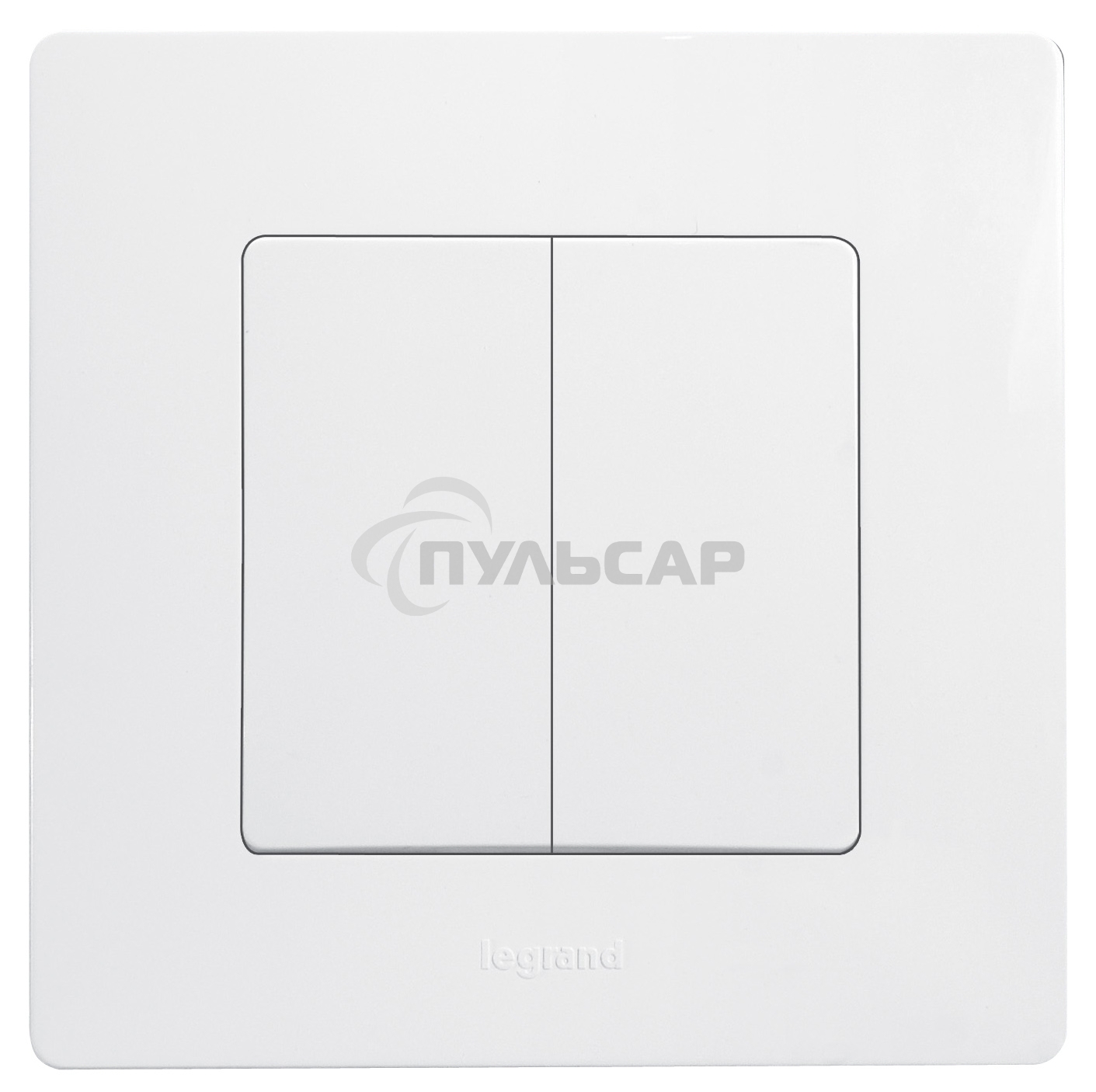 Выключатель двухклавишный 10AX винтовые зажимы ETIKA, белый