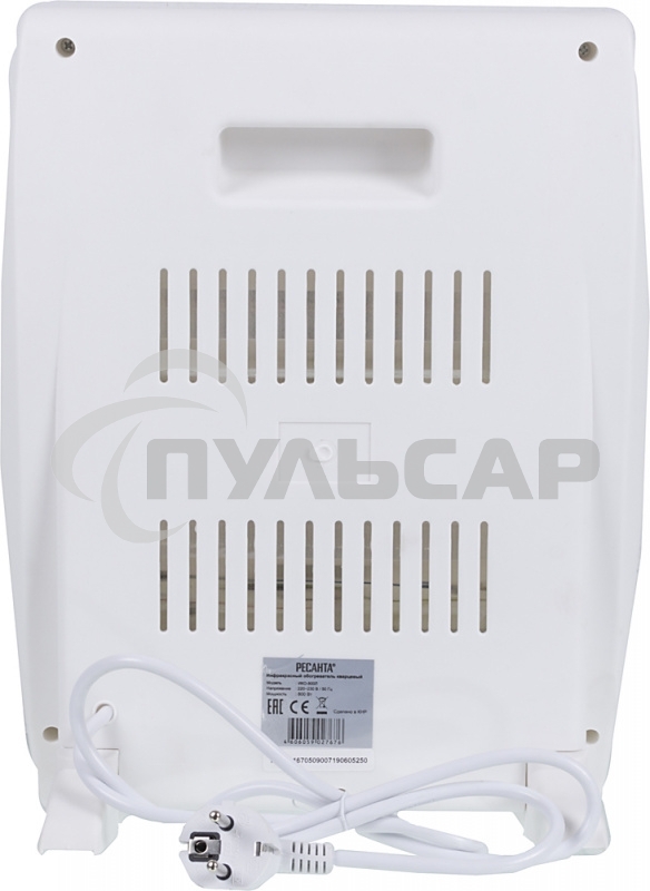 Обогреватель инфракрасный Ресанта ИКО-800Л, белый, кварцевый, 800 Вт, 8 м2 (67/5/9)